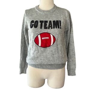 Poof New York GO TEAM Football Sequin Pullover Sweater Women’s Small